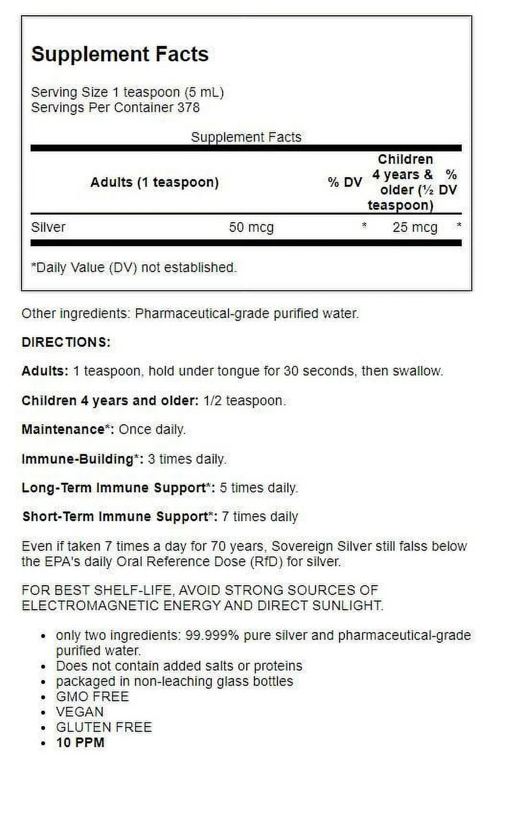 Bio-Active Silver Hydrosol 10 Ppm 64 fl oz W57256