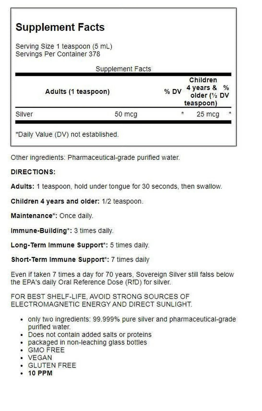 Bio-Active Silver Hydrosol 10 Ppm 64 fl oz W57256