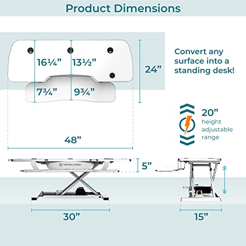 Electric Standing Desk Converter, Height Adjustable Sit to Stand Riser, Dual Monitor Workstation, Black Z74939