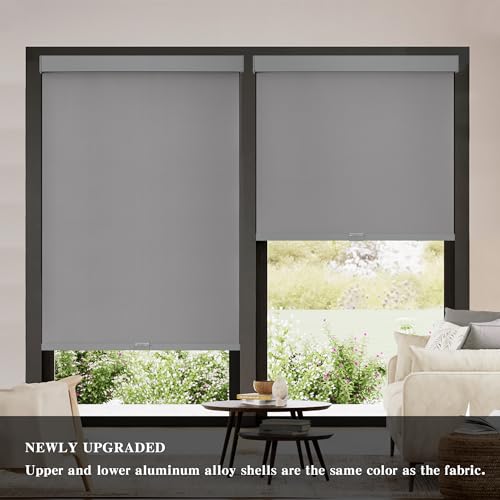 Cordless Blackout Roller Shades for Windows with Valance, Thermal Insulated, UV Protection A771