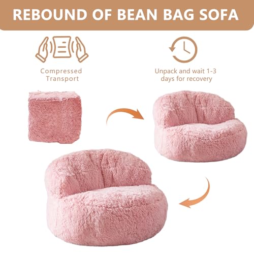 Giant Faux Fur Bean Bag Chair for Adults with Filler T74545