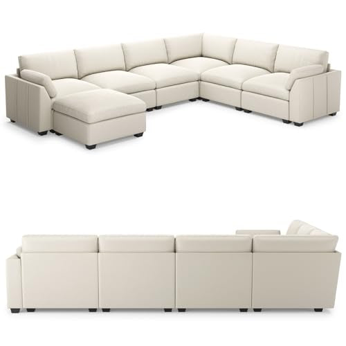 Extra Large Modular Sectional Sofa, 4-Seater L Shaped Couch, Velvet Convertible for Living Room L139