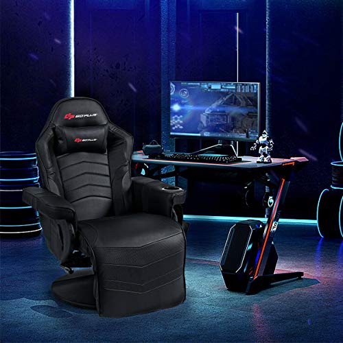 Massage Gaming Chair with Adjustable Backrest and Footrest G669073