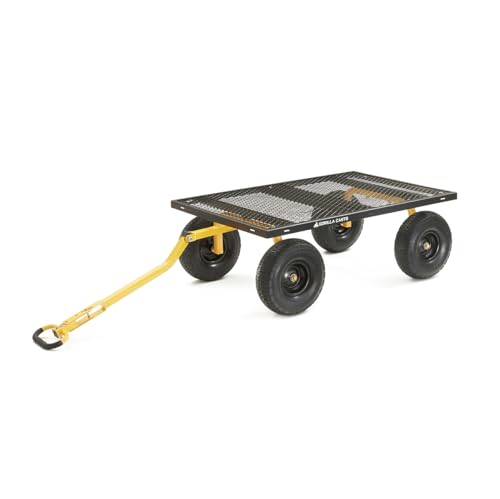 Heavy Duty Steel Mesh Utility Wagon Cart for Outdoor Hauling and Gardening I141134