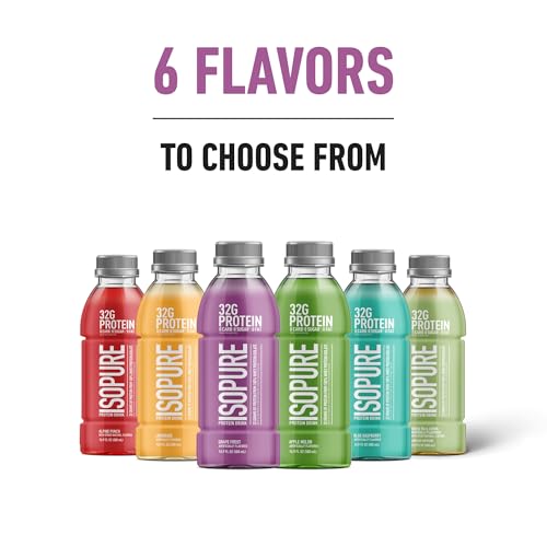 Zero Carb 32g Clear Protein Ready-to-Drink, Whey Protein Isolate, Blue Raspberry, 12 Pack F664096