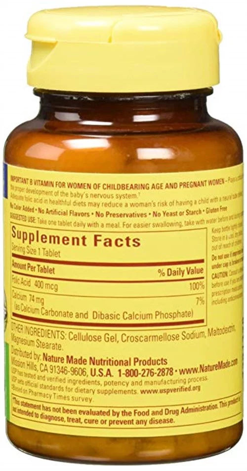 Folic Acid 400 mcg Tablets, Pack of 3 R234328
