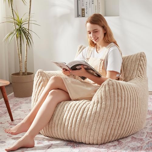 Plush Bean Bag Chair with Armrests for Adults and Teens M473
