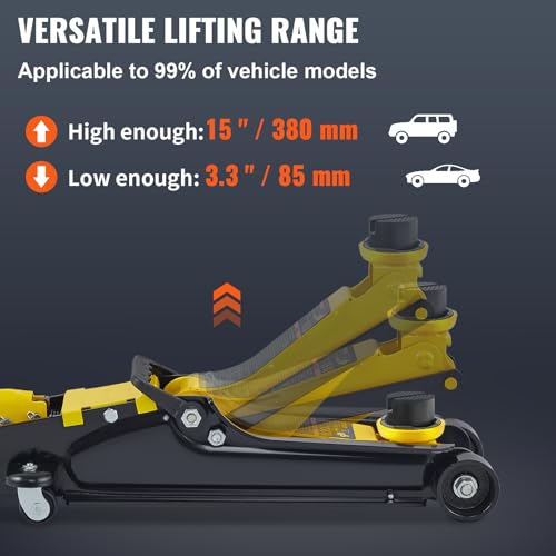Low Profile Steel Racing Floor Jack with Single Piston Lift Pump O83943