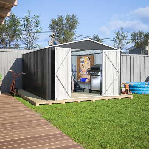 Outdoor Storage Shed, Heavy-Duty All-Weather Tool Shed with Lockable Doors C3585