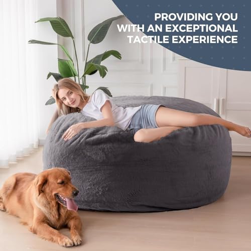 Giant Bean Bag Chair Bed for Adults, Convertible Floor Sofa Mattress R473823