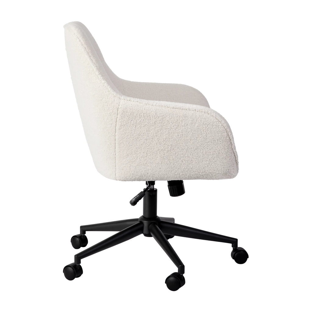 Upholstered Office Chair in White and Bronze D308