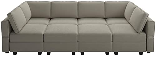 Modular Velvet Sectional Sofa with Chaise Lounge and Storage X4138