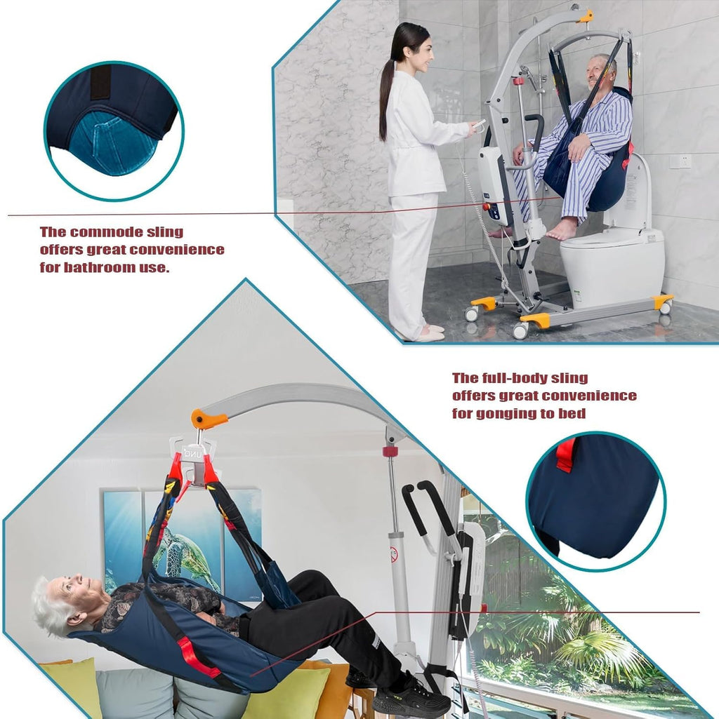 Electric Patient Lift - Aluminum Folding Body Transfer Lifter for Home, 500lbs Capacity Y17637