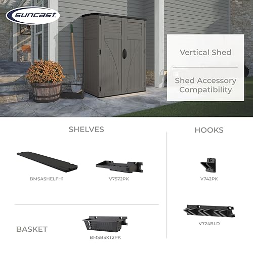 Outdoor Storage Shed with Lockable Double Doors, Weather-Resistant O4983