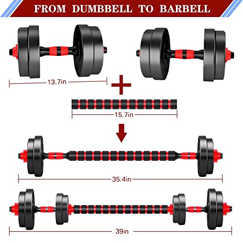 Adjustable Dumbbells Set of 2, Convertible to Barbell, 20-80 lbs for Home Gym P4557