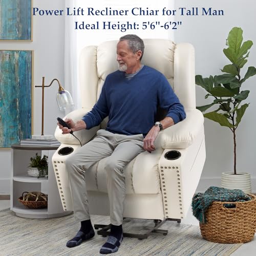 Power Lift Recliner Chair for Elderly with Heat and Massage, Adjustable Positions, Dark Brown P618617