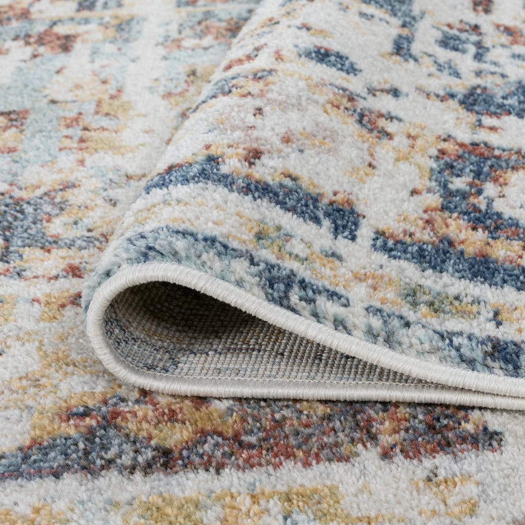 5x7 Area Rug Navy Cream Living Room D91507