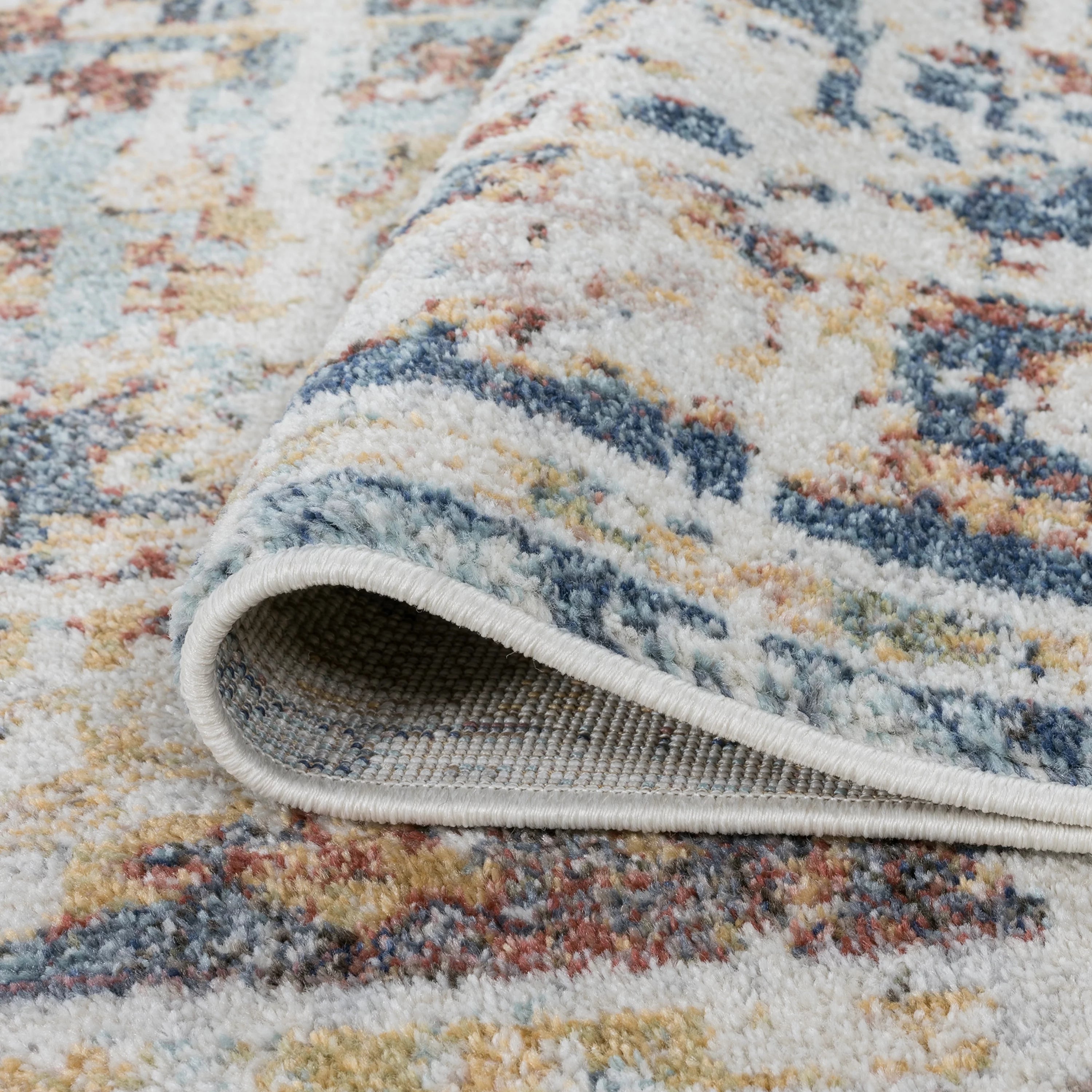 5x7 Area Rug Navy Cream Living Room D91507