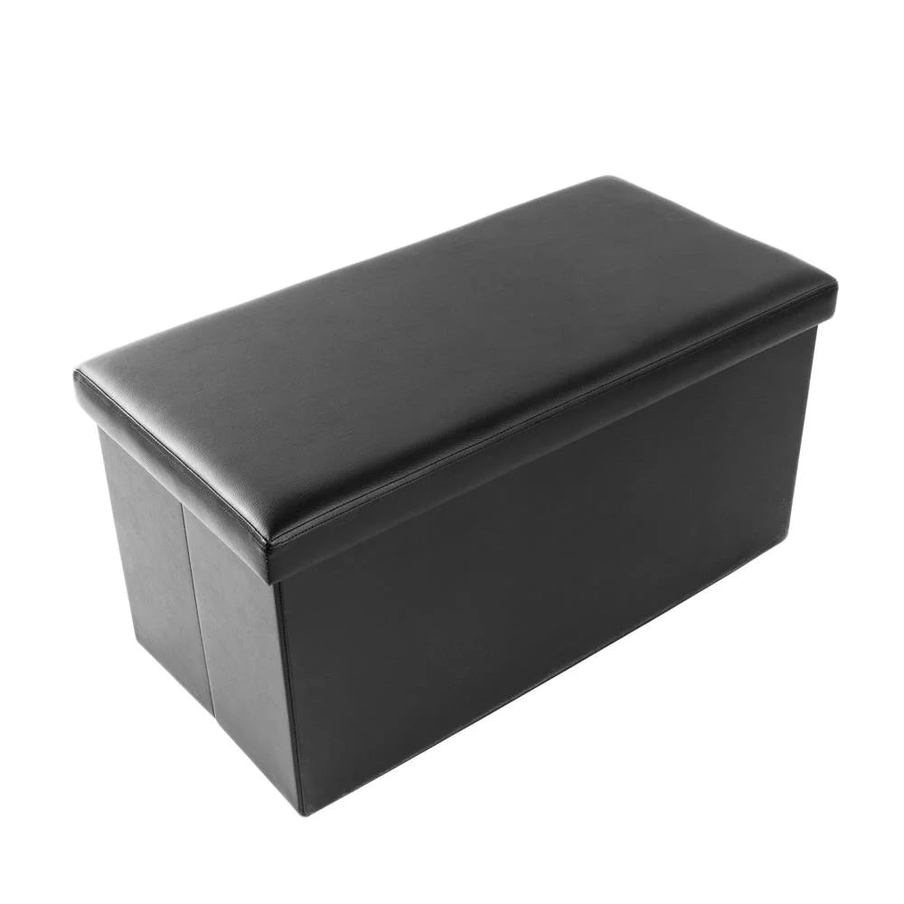 Faux Leather Folding Footstool with Storage L854