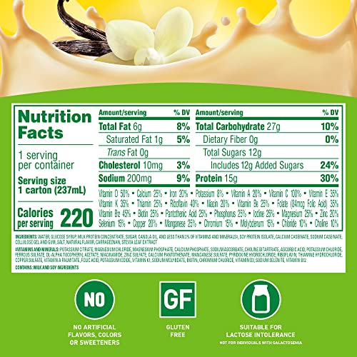High Protein Ready-to-Drink French Vanilla, 8 FL OZ Carton (Pack of 24) T239
