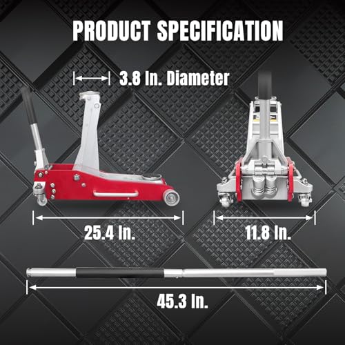 Hydraulic Low Profile Racing Floor Jack, 1.5 Ton Capacity E34626