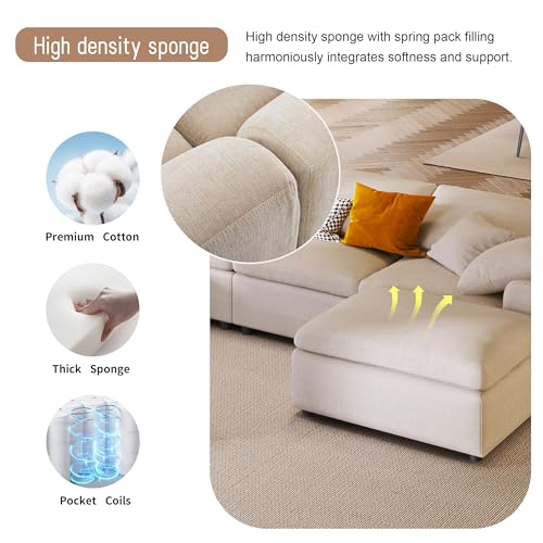Modular Sectional Sofa with Ottoman, U-Shaped Lounge Couch H930