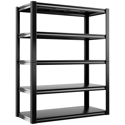 48" W Garage Shelving, Heavy Duty Adjustable Metal Storage Shelves N492