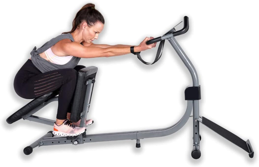 Full Body Stretching Machine with Adjustable Sliding Seat and Slant Board for Flexibility and Back Pain Relief N741418