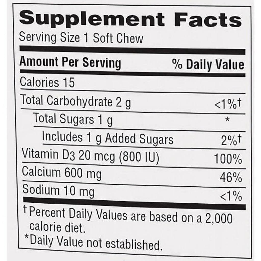 Calcium & Vitamin D Soft Chews, Chocolate Truffle, 60 Count N16729