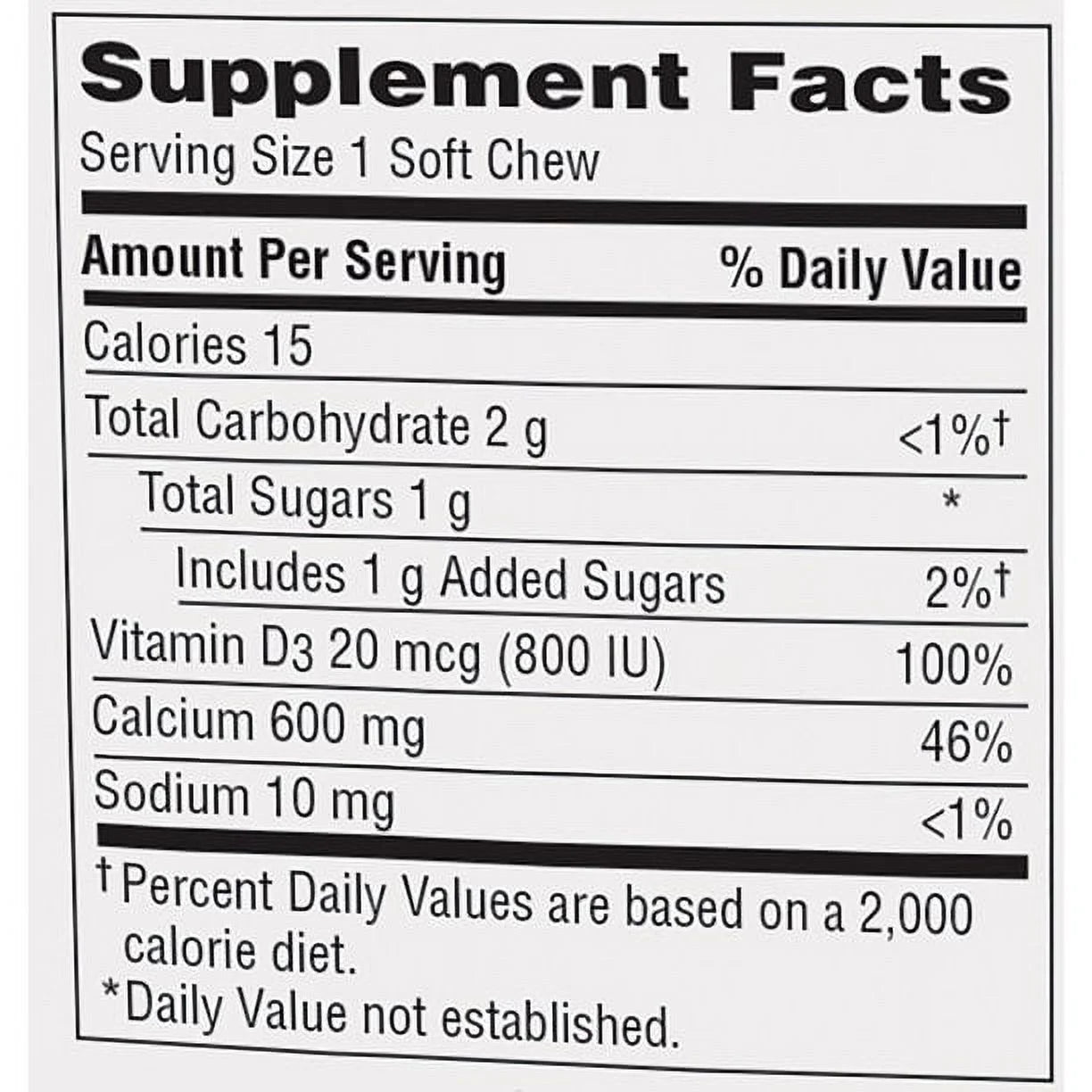Calcium & Vitamin D Soft Chews, Chocolate Truffle, 60 Count N16729