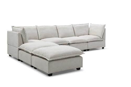 Modular Sectional Sofa with Ottoman, U-Shaped Lounge Couch H930