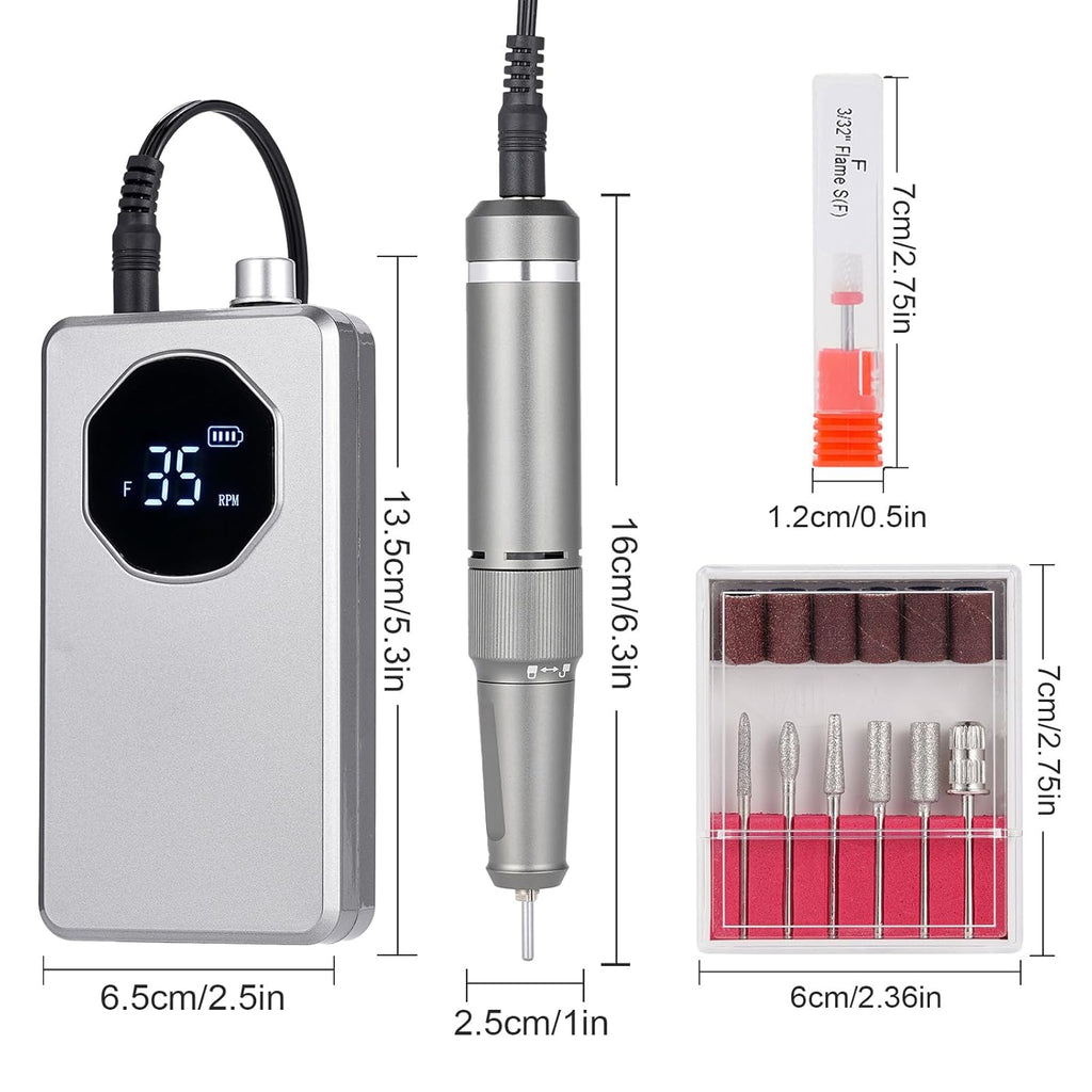 Nail Drill Machine, Portable Rechargeable for Acrylic Nails N9038