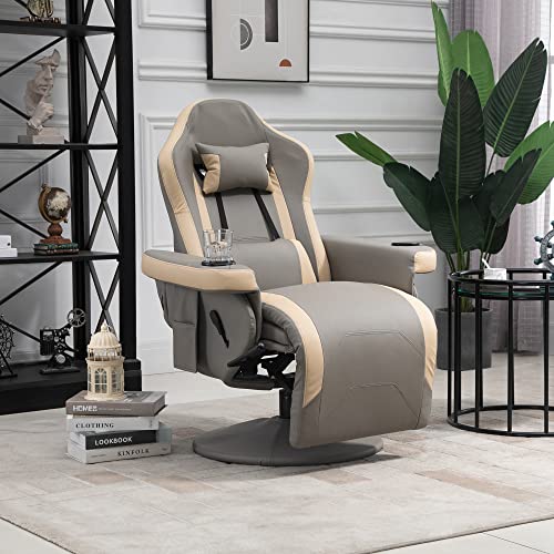 Manual Recliner Armchair PU Leather with Adjustable Leg Rest A176594