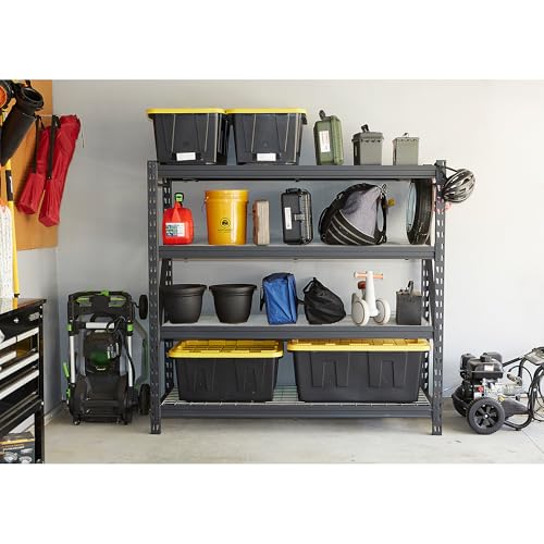 4-Tier Industrial Steel Shelving Unit, 8000-Pound Capacity, Garage Storage Rack O7523