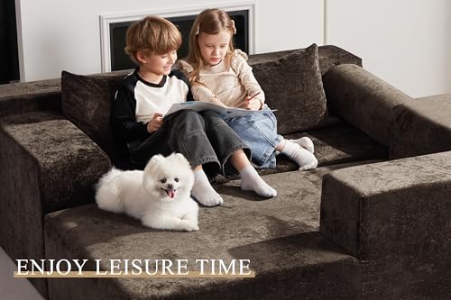 L-Shape Modular Sectional Sofa with Deep Seat, No Assembly Required C597556
