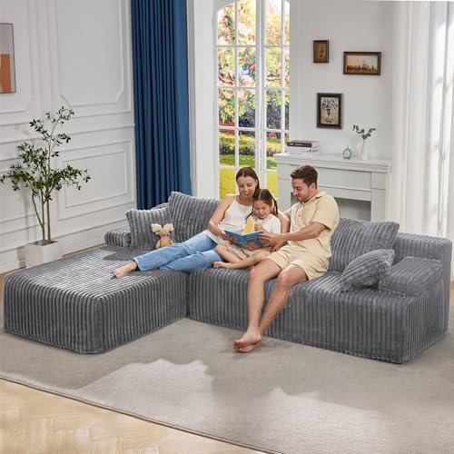 Modular L-Shape Sectional Sofa with Oversized Chaise A47792