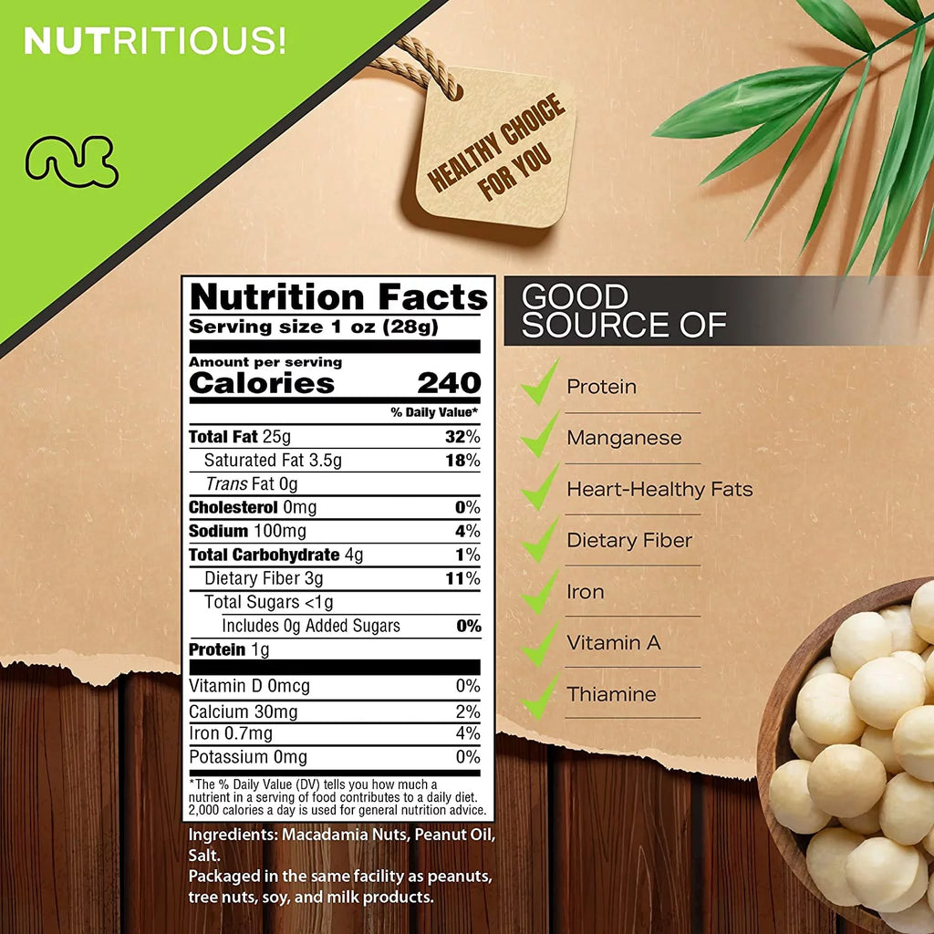 Roasted Salted Macadamia Nuts, 16oz K9182