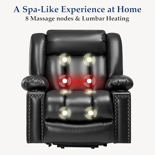 Power Lift Recliner Chair for Elderly with Heat and Massage, Adjustable Positions, Dark Brown P618617