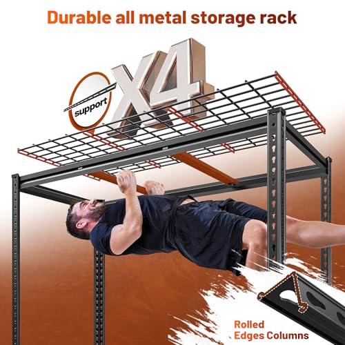 48" W Garage Shelving, Heavy Duty Adjustable Metal Storage Shelves N492