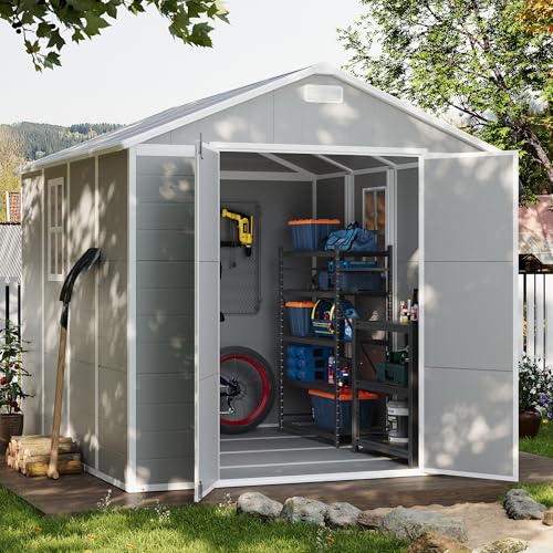Outdoor Storage Shed 6 x 6 FT Resin Garden Shed with Lockable Door U891