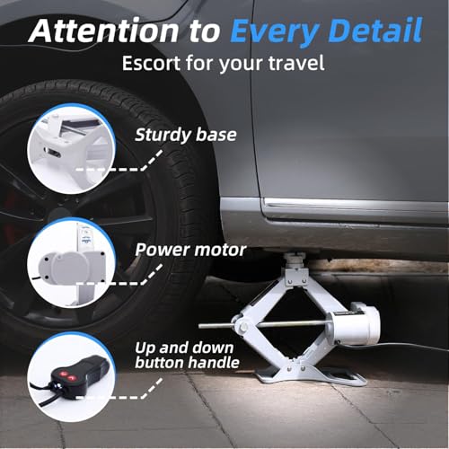 Electric Car Jack 3T Scissor Floor Jack Set 12V Automatic Vehicle Lift Kit for Tire Change L9182