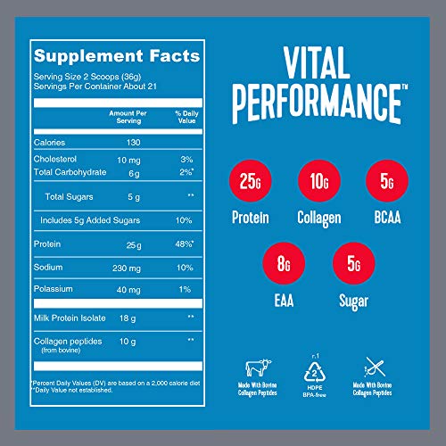 Chocolate Milk Protein Isolate Powder with Collagen Peptides, 25g Protein W60171