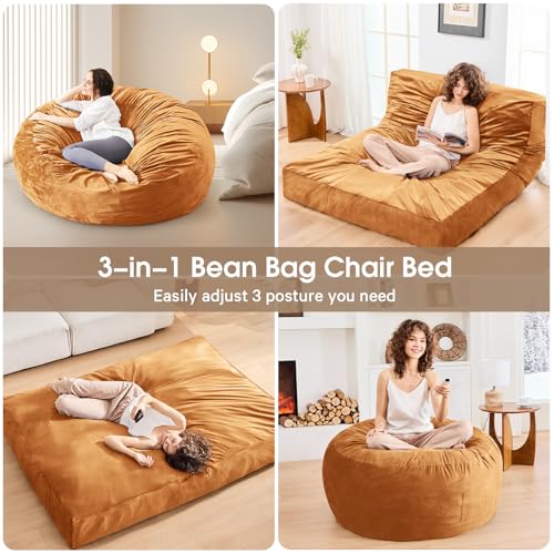 Giant Bean Bag Chair Convertible Bed with Microfiber Cover X2136
