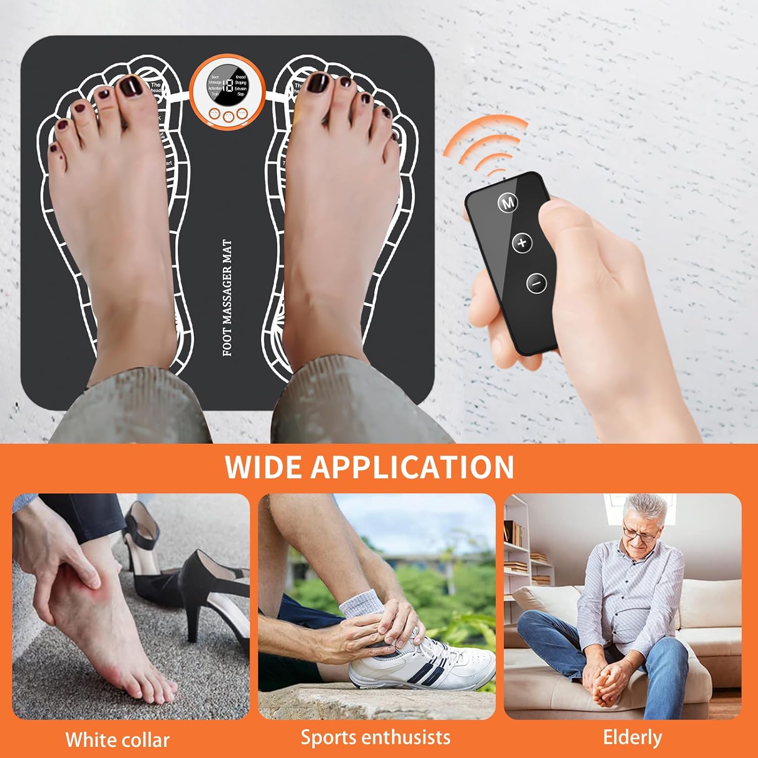 Foot Massager Mat with 8 Modes and 19 Intensity Levels M62342