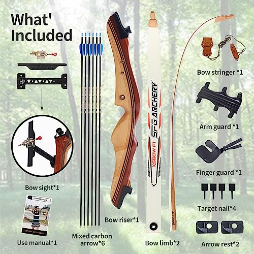 54" Takedown Recurve Bow for Adult Beginners Target Practice L158508