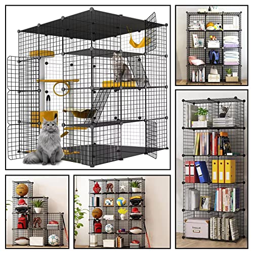 Large Cat Cage Indoor DIY Playpen Detachable Metal Wire Kennels Crate for Small Animals P91839