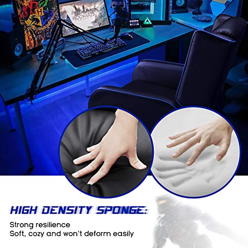 Gaming Recliner Chair for Adults, PU Leather Ergonomic Racing Style, Grey B7581