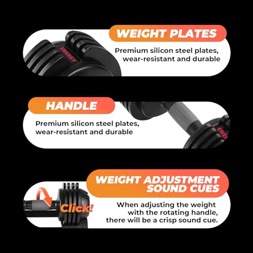 Adjustable Dumbbells, 5 Weight Options with Anti-Slip Metal Handle G826736
