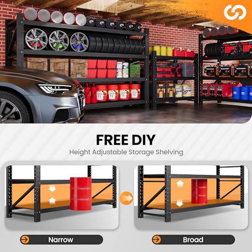Heavy Duty 4-Tier Metal Garage Shelving Unit, Adjustable Steel Storage Rack D5378