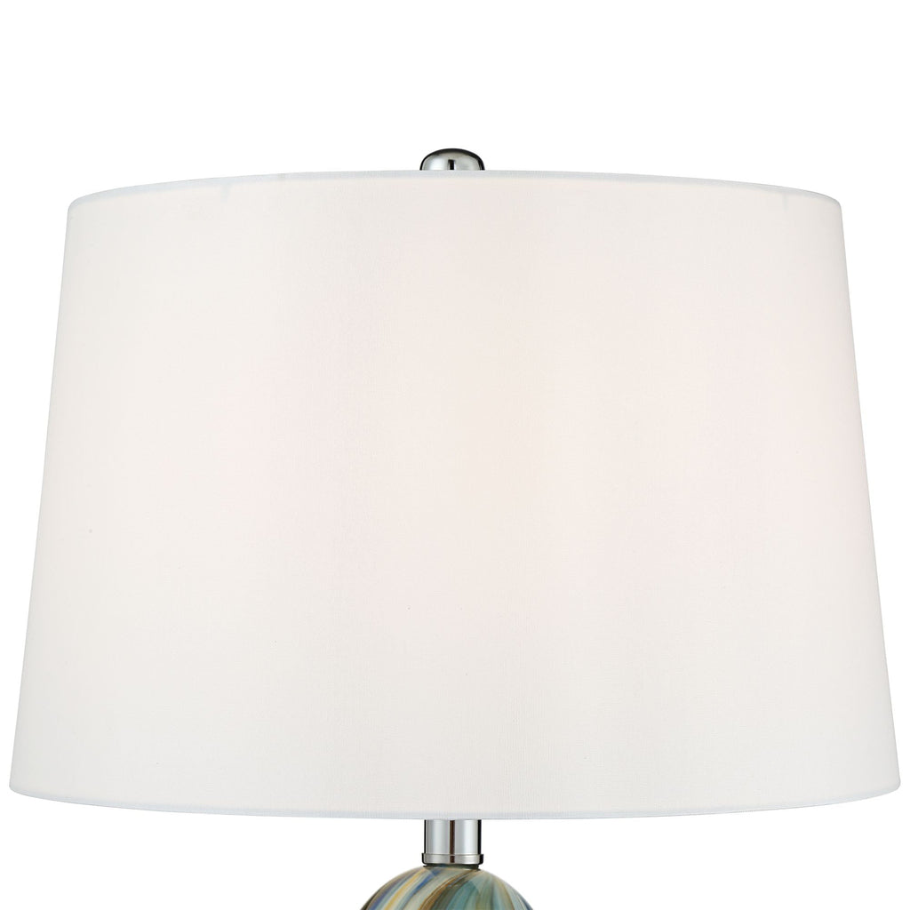 Modern Coastal Table Lamps Set of 2 Blue Art Glass A905